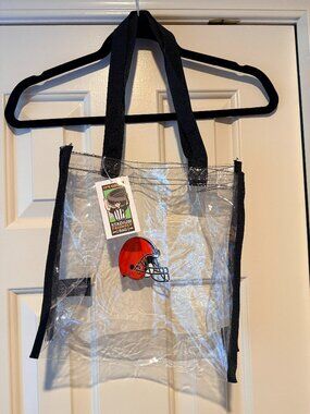 Cleveland Browns Clear Stadium Friendly Tote Bag NFL Helmet NWT